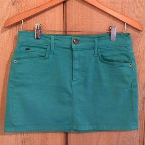 Joe's Jeans Stretch Denim Teal Mini Skirt